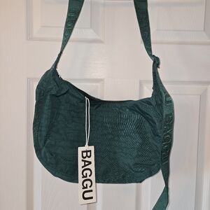 Bqggu Medium Crescenr Bag In Cypress